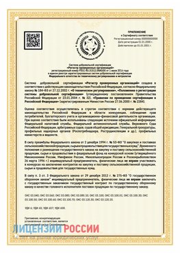 Приложение к сертификату для ИП Сегежа Сертификат СТО 03.080.02033720.1-2020